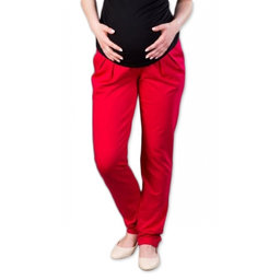 Tehotenské nohavice/tepláky Gregx, Awan s vreckami - červené