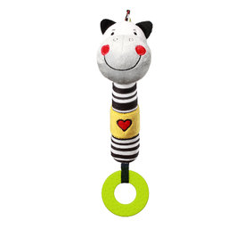 BabyOno Plyšová pískacia hračka s hryzátkom Zebra Zack, 26 cm