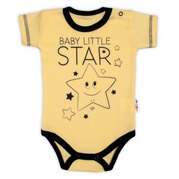 Body krátky rukáv Baby Nellys, Baby Little Star - žlté, veľ. 62