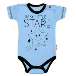 Body krátky rukáv Baby Nellys, Baby Little Star - modré, veľ. 56