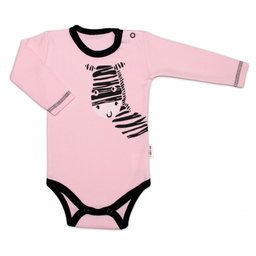 Baby Nellys Body dlhý rukáv, ružové, Zebra, veľ. 56