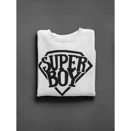 KIDSBEE Štýlová detská chlapčenská mikina Super Boy - biela, veľ. 128