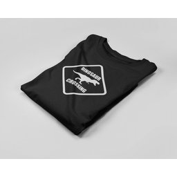KIDSBEE Chlapčenské bavlnené tričko Dinosaurus - čierne, veľ. 128