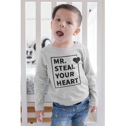KIDSBEE Chlapčenské  bavlnené tričko MR. Steal your heart - sv. sivé veľ. 134