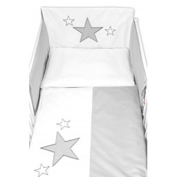 Mantinel s obliečkami Baby Stars - sivý, veľ. 135x100 cm