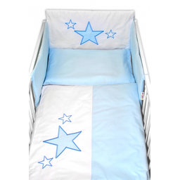 Mantinel s obliečkami Baby Stars - modrý, veľ. 135x100 cm