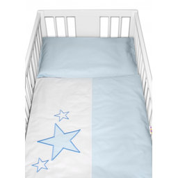 Baby Nellys Obliečky do postieľky Baby Stars  - modré, veľ. 135x100 cm