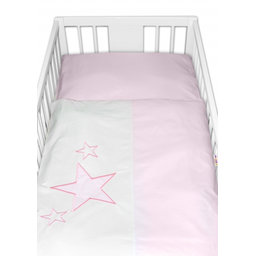 Baby Nellys Obliečky do postieľky Baby Stars  - ružové, veľ. 135x100 cm