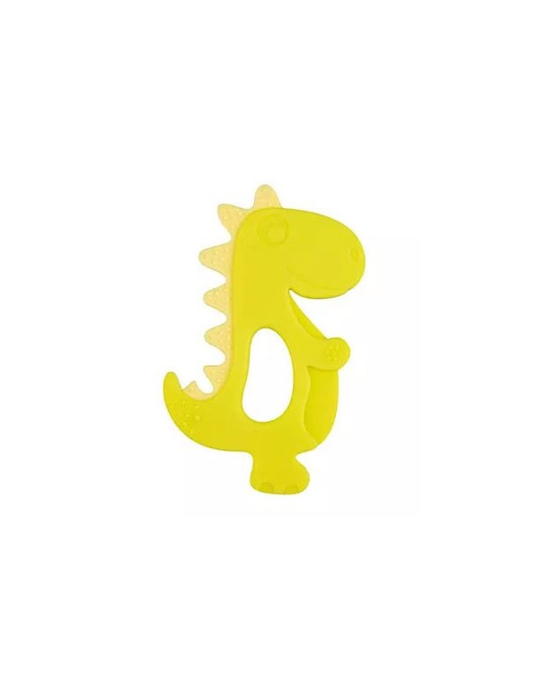 Silikónové hryzátko Canpol Babies Dino, zelenej, žltej