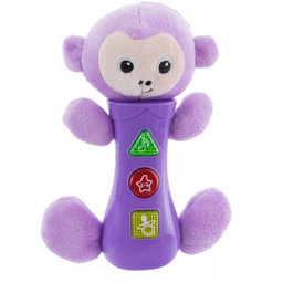Euro Baby Hračka so zvukmi na baterie pre najmenších - opička, fialová