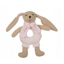 Canpol babies Plyšová hračka s hrkálkou - Zajačik - růžový