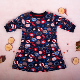 K-Baby Dievčenské bavlnené šaty, Ovocie - granátové, veľ. 80