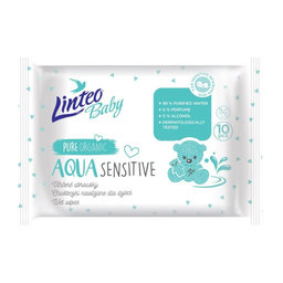 Vlhčené obrúsky LINTEO BABY Aqua sensitive, 10 ks v balení