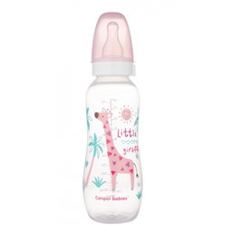 Canpol babies Fľaša s potlačou Žirafka 250 ml, ružová