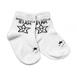 Baby Nellys Bavlnené ponožky Baby Little Star - biele, veľ. 122/128