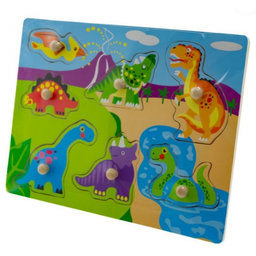Tulimi Drevené zábavné puzzle vkladacie - Dinosaury