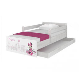 BabyBoo Detská junior posteľ Disney 180x90cm - Minnie Paris + ŠUPLÍK
