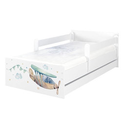 Babyboo Detská posteľ 200 x 90 cm -Lietadlo  MAX XXL + ŠUPLÍK