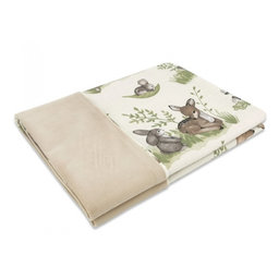 Obojstranná deka Bavlna + Velvet 100 x 75 cm, Pohoda v lese - ecru/bežová