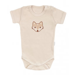 Mamatti Dojčenské body kr. rukáv, Baby Fox - béžová, veľ. 80