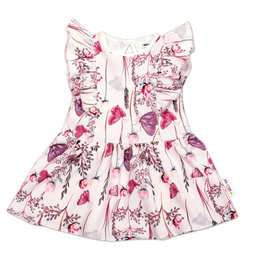 Baby Nellys Letné šaty s krátkym rukávom Motýliky - ružové, veľ. 92