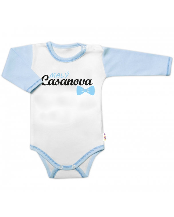 Body dl.rukáv s vtip. textom Baby Nellys, Malý Casanova, chalan, veľ. 74