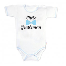 Body krátky rukáv s vtipným textom Baby Nellys, Little Gentleman, chalan, veľ. 62