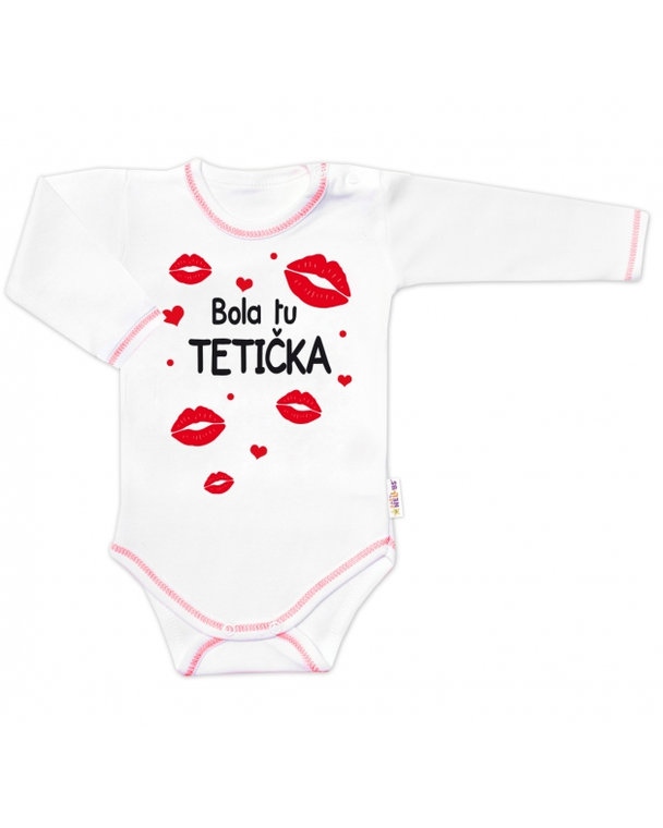 Body dlhý rukáv s vtipným textom Baby Nellys, Bola tu TETIČKA