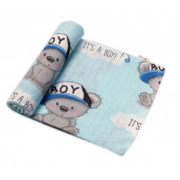 Baby Nellys Kvalitná bavlnená plienka - Tetra Premium, 70x80 cm -  IT´S BOY, modrá