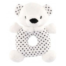 Plyšová hračka Tulilo s hrkálkou Medvedík, 17 cm - biely s hviezdičkami