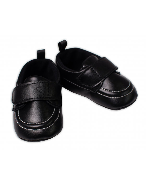 Dojčenské capáčky, topánočky Boy YO!, na suchý zips, prešívané čierne, veľ. 9-15 m