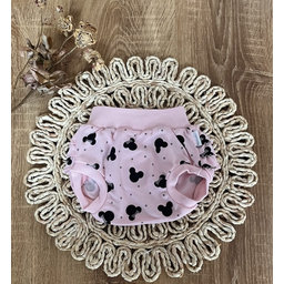 Bavlnené kraťasky/bloomers Mamatti, Baby Mouse, ružové s potlačou, veľ. 68/74