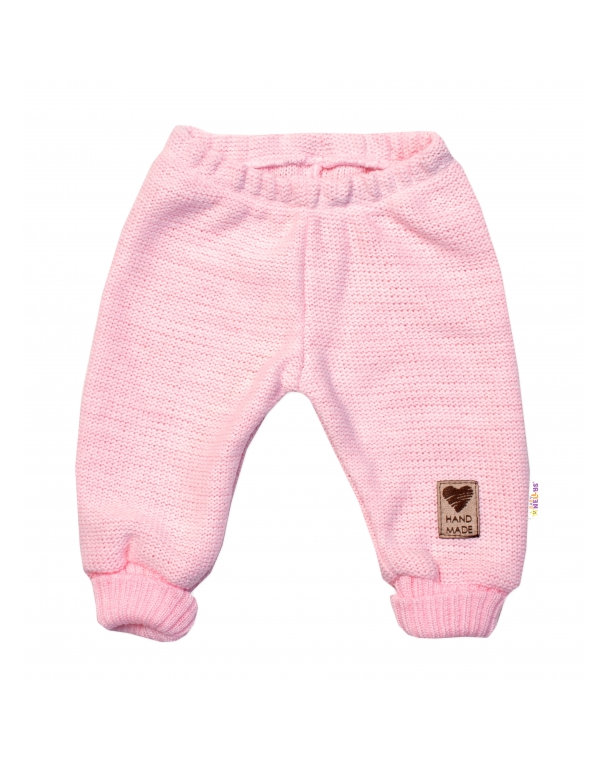 Pletené dojčenské nohavice Hand Made Baby Nellys, ružové