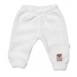 Pletené dojčenské nohavice Hand Made Baby Nellys, biele, veľ. 68/74