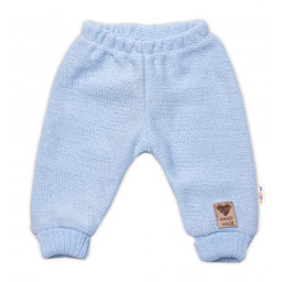 Pletené dojčenské nohavice Hand Made Baby Nellys, modré, veľ. 68/74