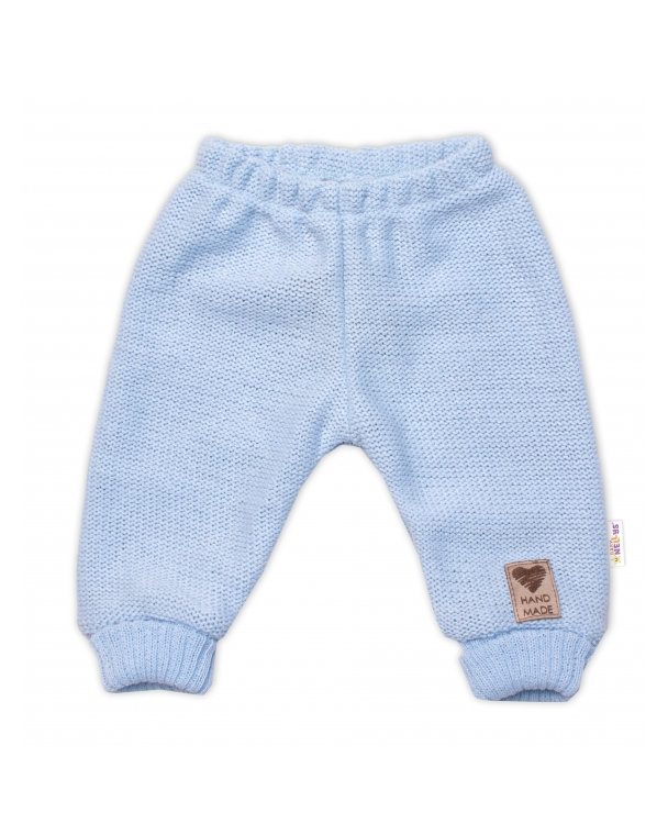 Pletené dojčenské nohavice Hand Made Baby Nellys, modré, veľ. 80/86