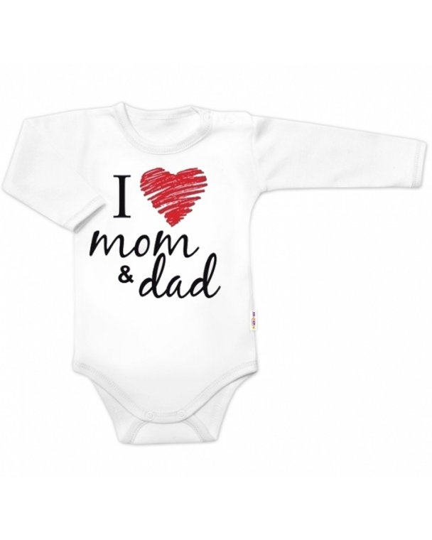 Body dlhý rukáv Baby Nellys, I love mom & dad, veľ. 68, unisex