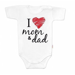 Body krátky rukáv Baby Nellys, I love mom & dad, unisex, veľ. 62