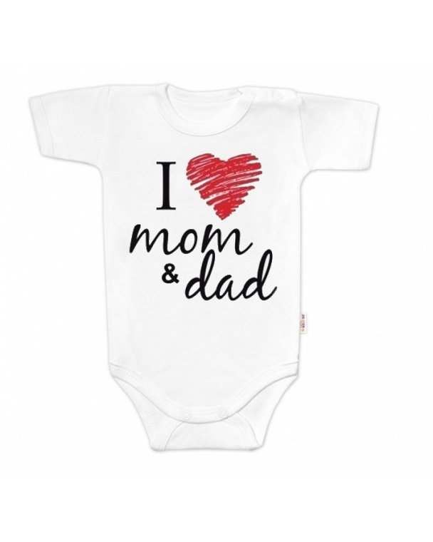 Body krátky rukáv Baby Nellys, I love mom & dad, unisex, veľ. 62