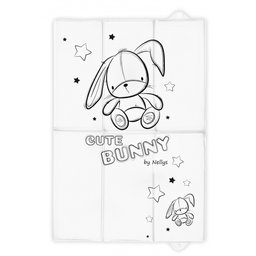 Cestovná prebaľovacia podložka, mäkká, Cute Bunny, Nellys, 60x40cm, biela