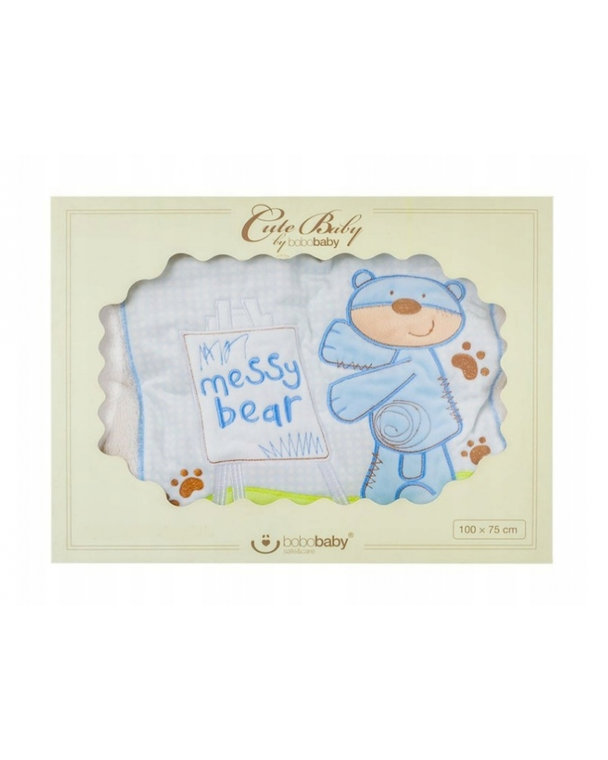 Detská deka dvojvrstvová Bear, BoboBaby, krémová/modrá