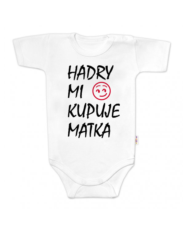 Body krátky rukáv Hadry mi kupuje matka, Baby Nellys, biele, veľ. 62