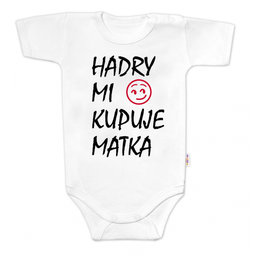 Body krátky rukáv Hadry mi kupuje matka, Baby Nellys, biele, veľ. 74