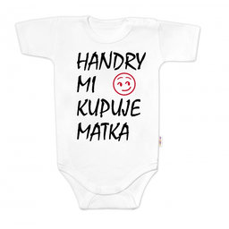 Body krátky rukáv Handry mi kupuje matka, Baby Nellys, biele, veľ. 62