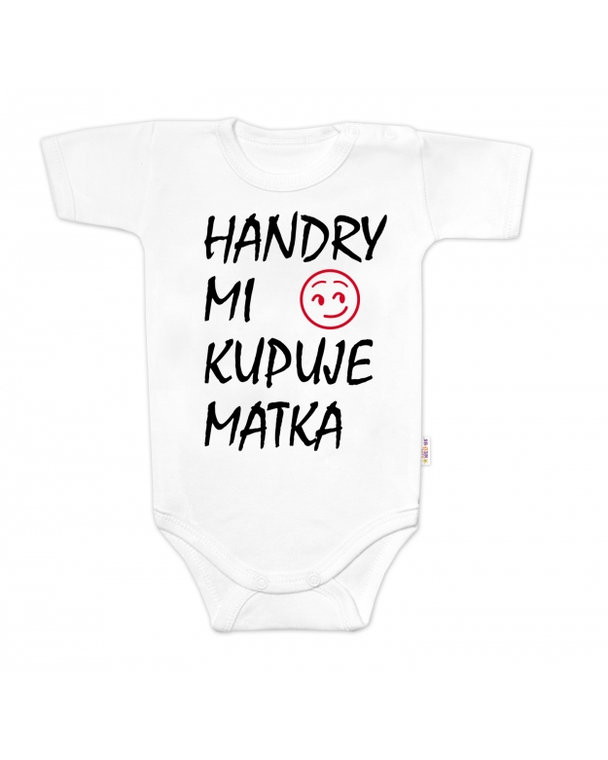 Body krátky rukáv Handry mi kupuje matka, Baby Nellys, biele, veľ. 62