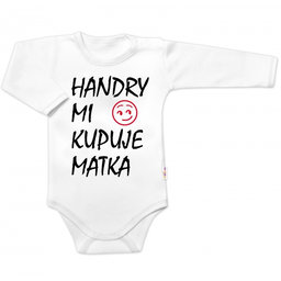 Body dlhý rukáv Handry mi kupuje matka, Baby Nellys, biele, veľ. 74