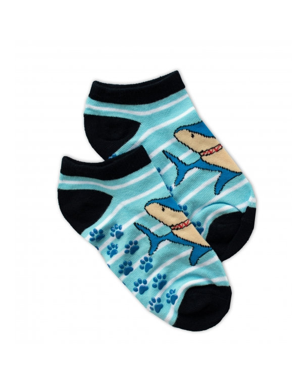 Detské ponožky s ABS Žralok - modré