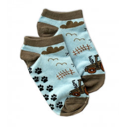 Detské ponožky s ABS Traktor, veľ. 31/34 - modrý