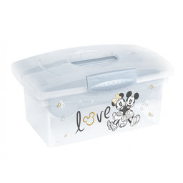 Prenosný box s organizérom Mickey Mouse Keeeper, transparentná/modrá