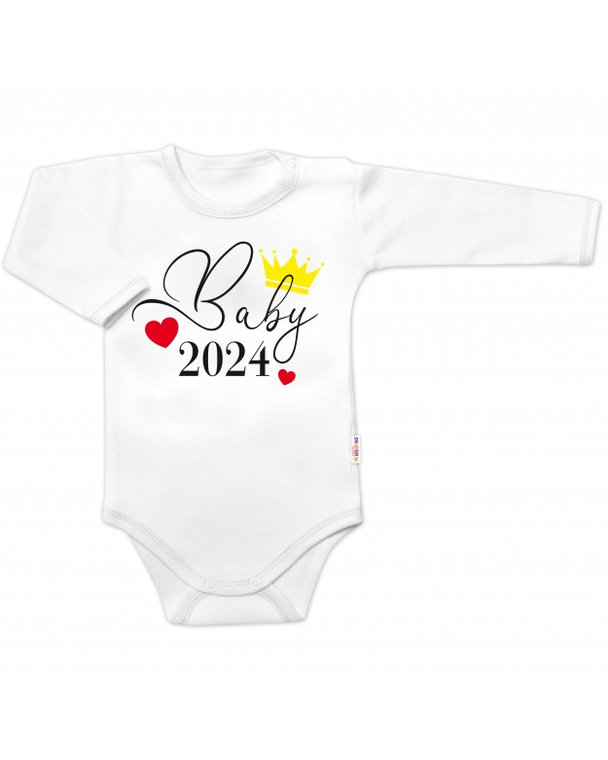 Body dlhý rukáv Baby 2024, Baby Nellys, biele, veľ. 62